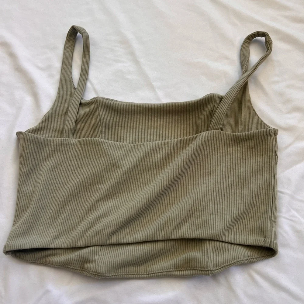 Love Tree Ribbed green Top - Picture 3 of 3
